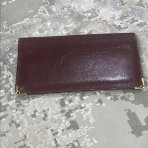 Authentic Cartier Elegant Long Burgundy Leather Wallet